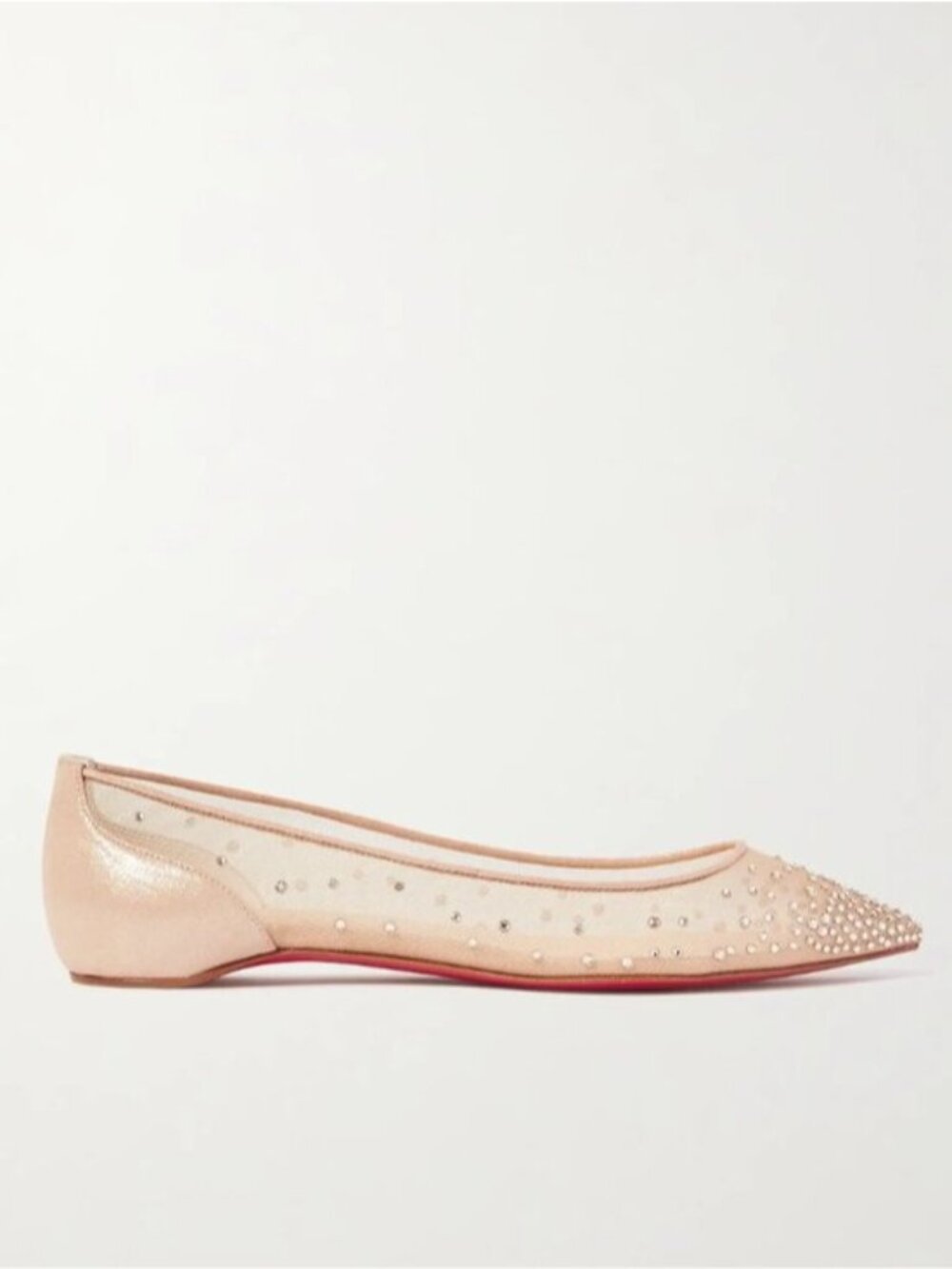 Christian Louboutin Follies Strass Nude Suede leather 37.5